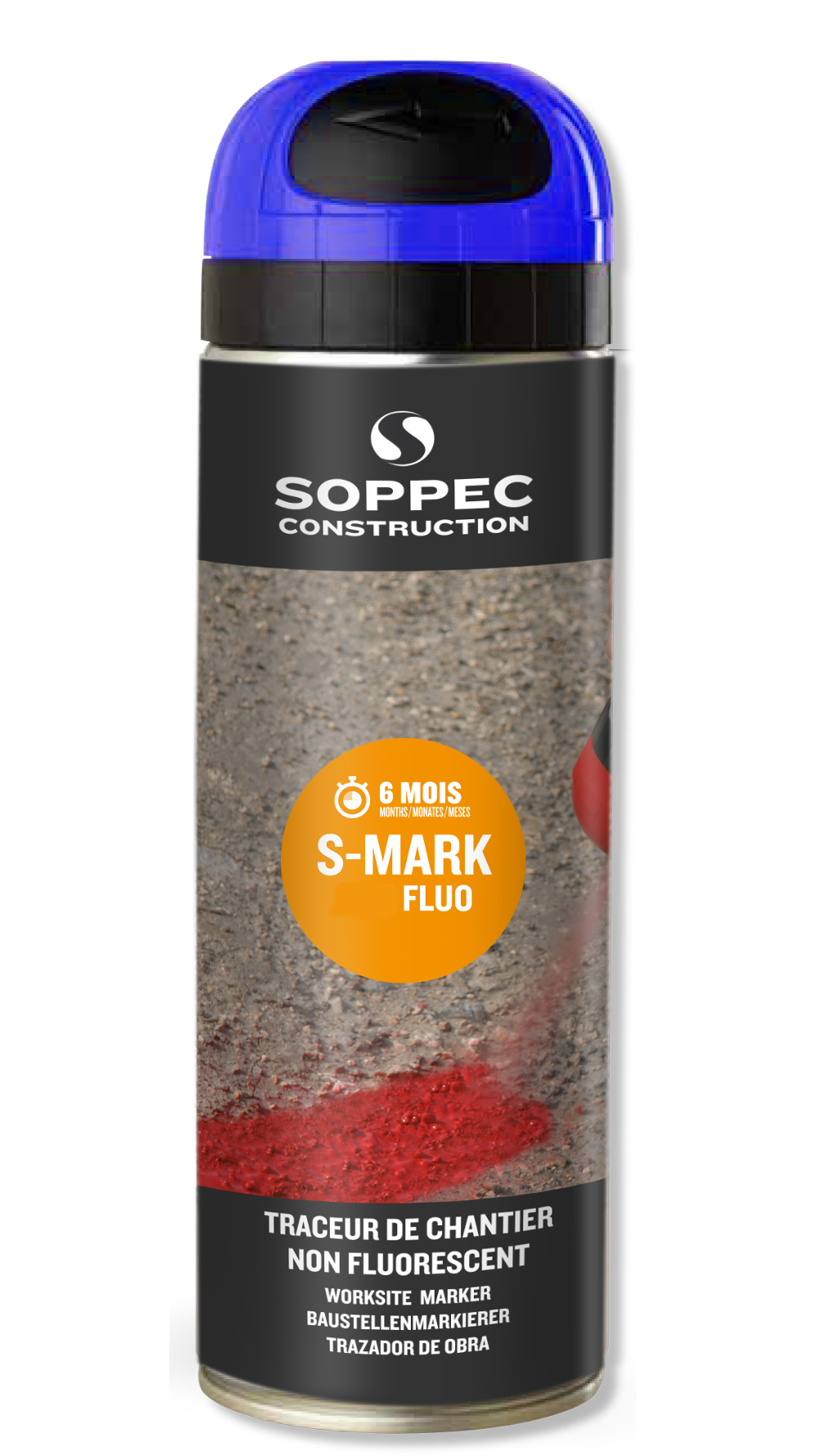 Bombe de peinture - Traceur de chantier SOPPEC bleu fluo s mark 3-6 mois - 141919