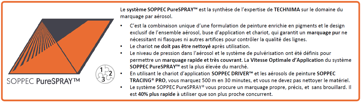 Peinture BLANCHE 750 ml en aérosol TRACING PRO SOPPEC 152000O