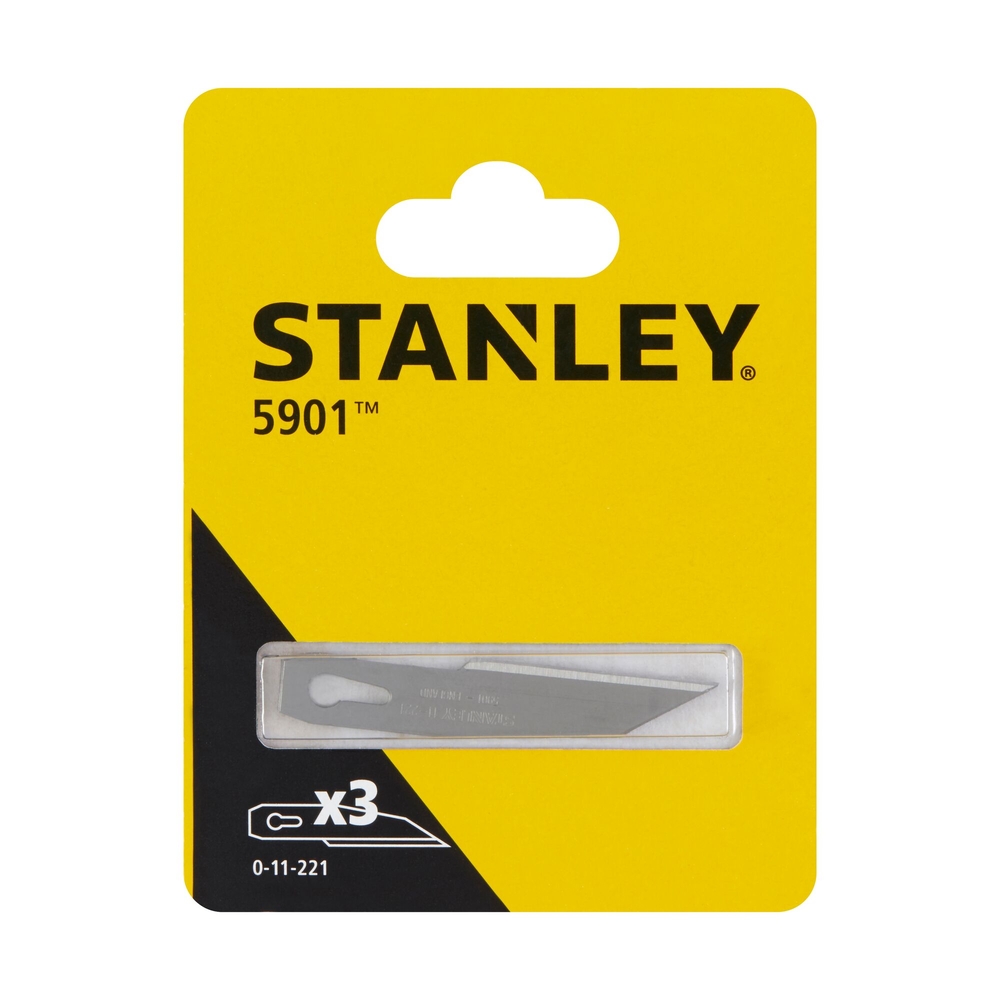 Lames de scalpel droites 5901 - 3 lames - 0-11-221 - STANLEY