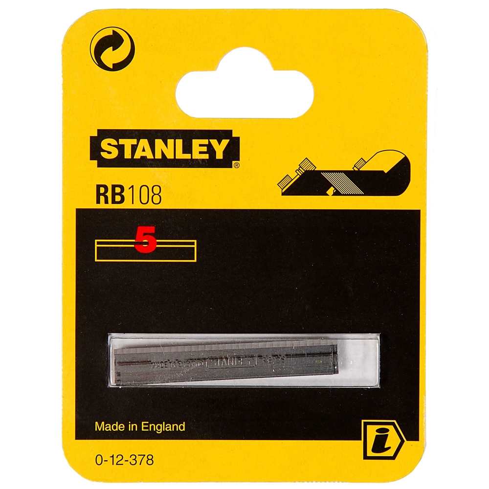 Fers pour rabot RB10 et RB5 - 5 lames droites - 0-12-378 - STANLEY