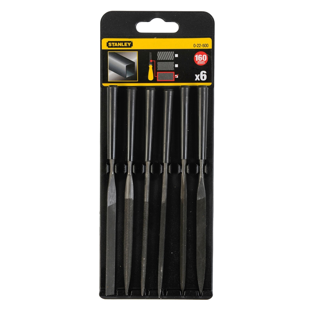 Limes aiguilles 160 mm - jeu de 6 pièces - 0-22-500 - STANLEY