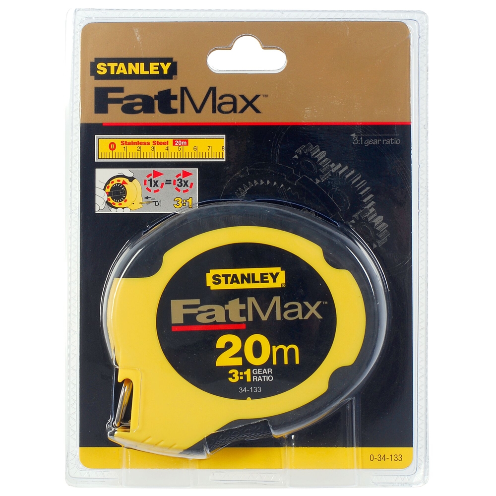 Mesure longue 20 x 10 mm ruban acier inoxydable - Fatmax - 0-34-133 - STANLEY FATMAX