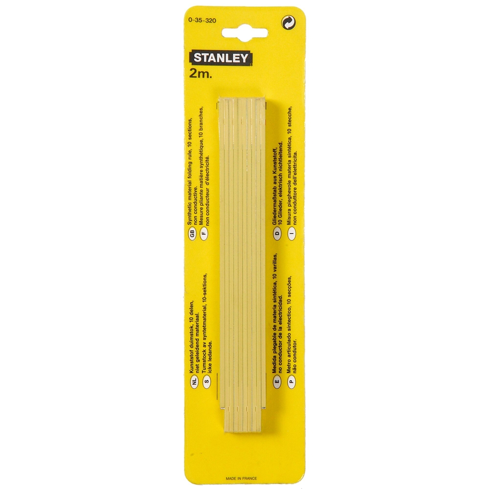 Mesure pliante 2 m x 15 mm synthétique - 0-35-320 - STANLEY