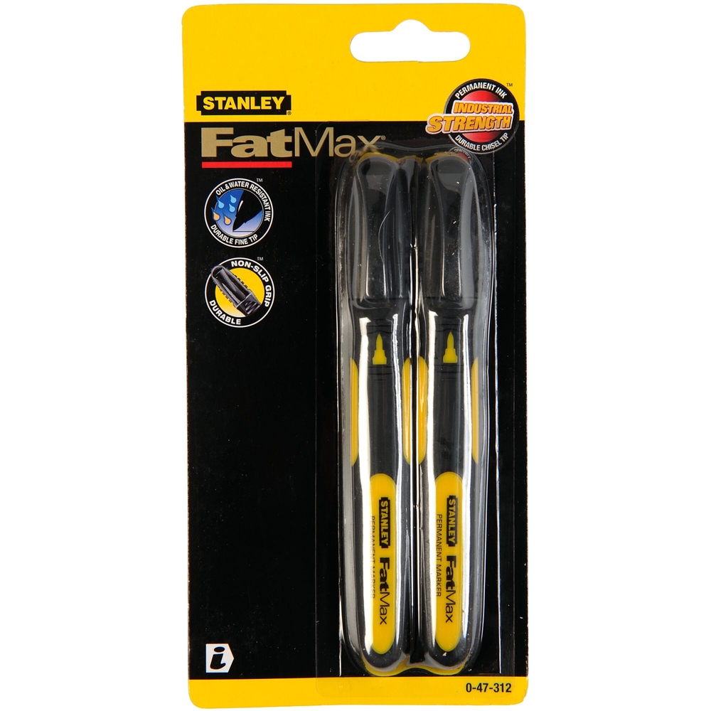 Marqueurs noirs pointe fine - 2 pièces - Fatmax - 0-47-312 - STANLEY FATMAX