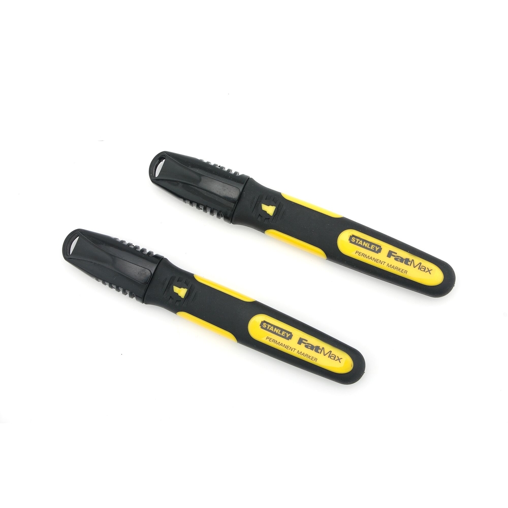 Marqueurs noirs pointe large biseautée - 2 pièces - Fatmax - 0-47-314 - STANLEY FATMAX