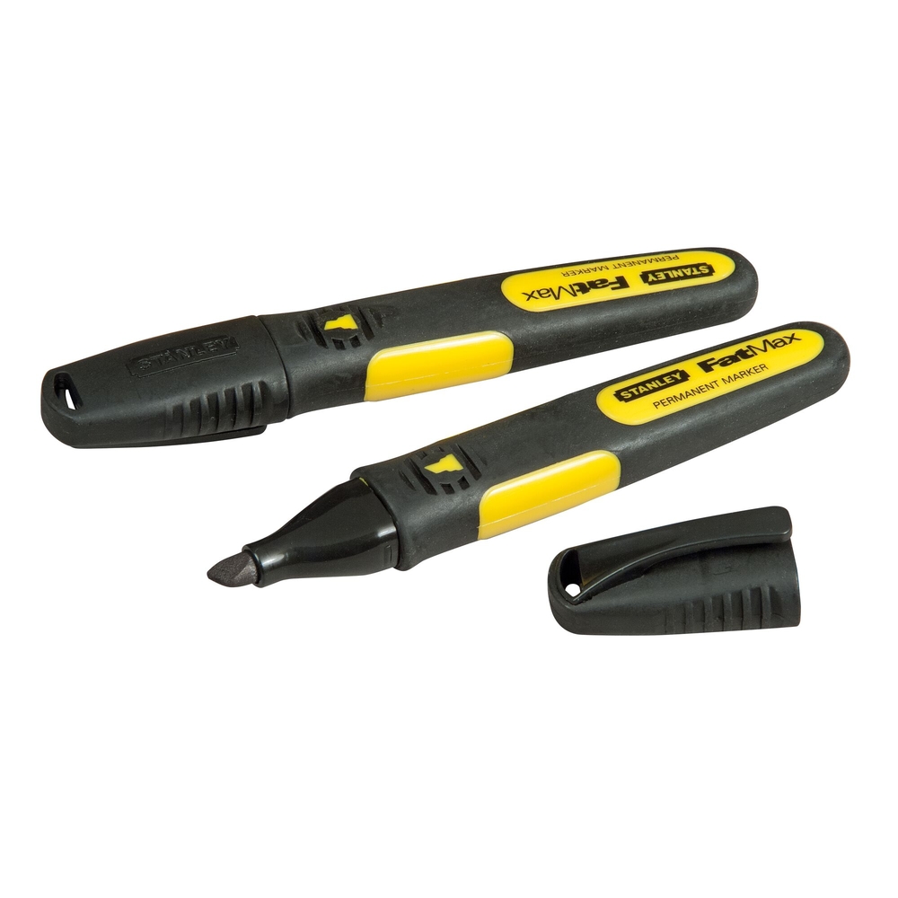 Marqueurs noirs pointe large biseautée - 2 pièces - Fatmax - 0-47-314 - STANLEY FATMAX