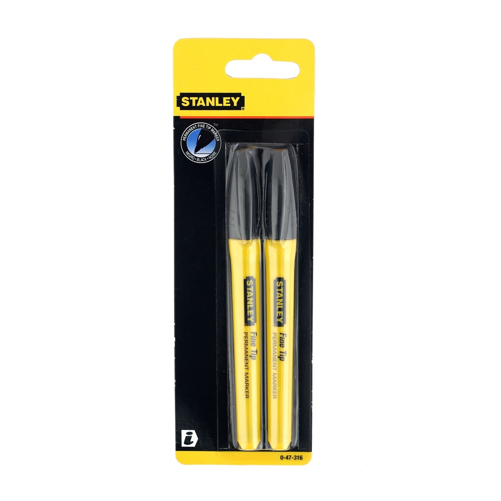 Marqueur noir pointe fine - 2 pièces - 0-47-316 - STANLEY