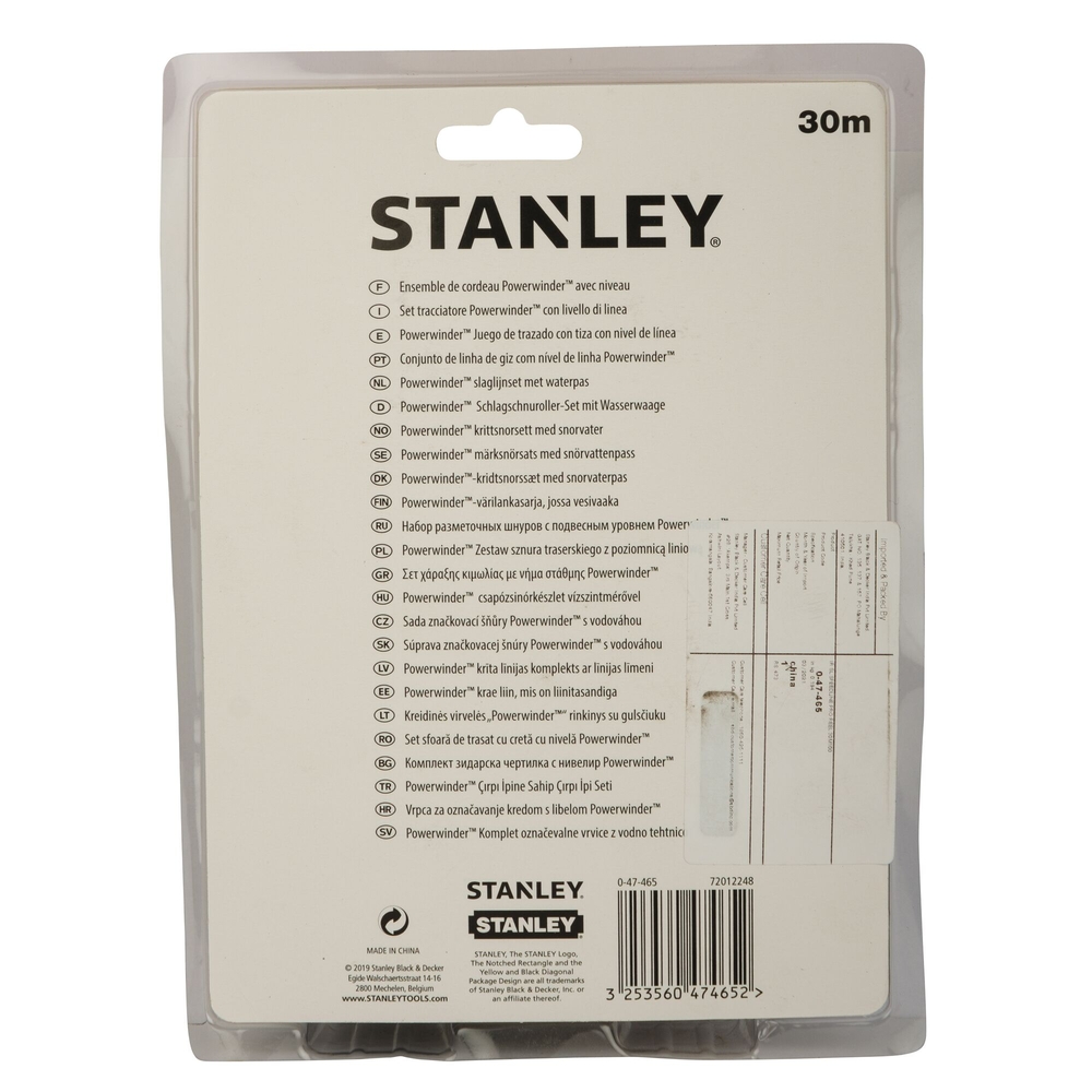Kit cordeau traceur 30 m Powerwinder - 0-47-465 - STANLEY