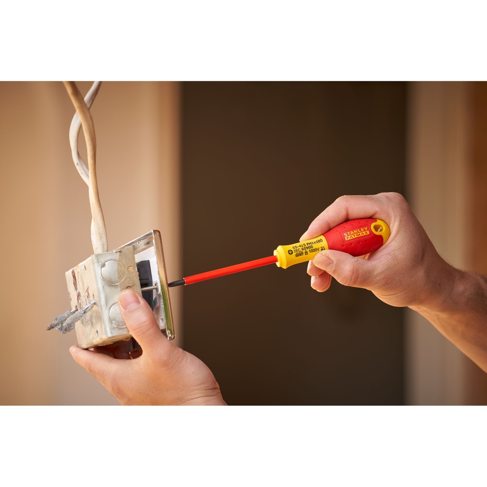 Tournevis Phillips isolé 1000 V PH1 x 100 mm - Fatmax - 0-65-415 - STANLEY FATMAX