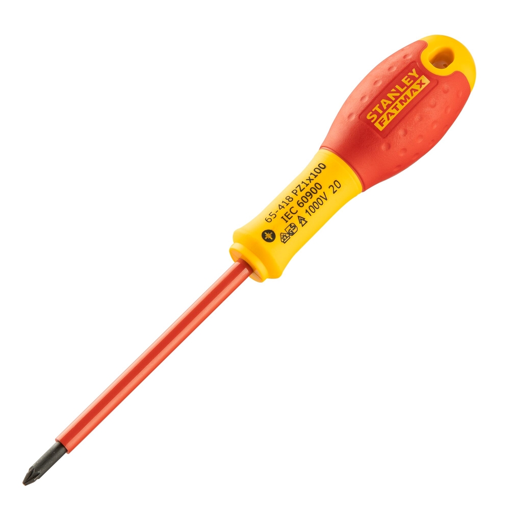 Tournevis Pozidriv isolé 1000 V PZ1 x 100 mm - Fatmax - 0-65-418 - STANLEY FATMAX