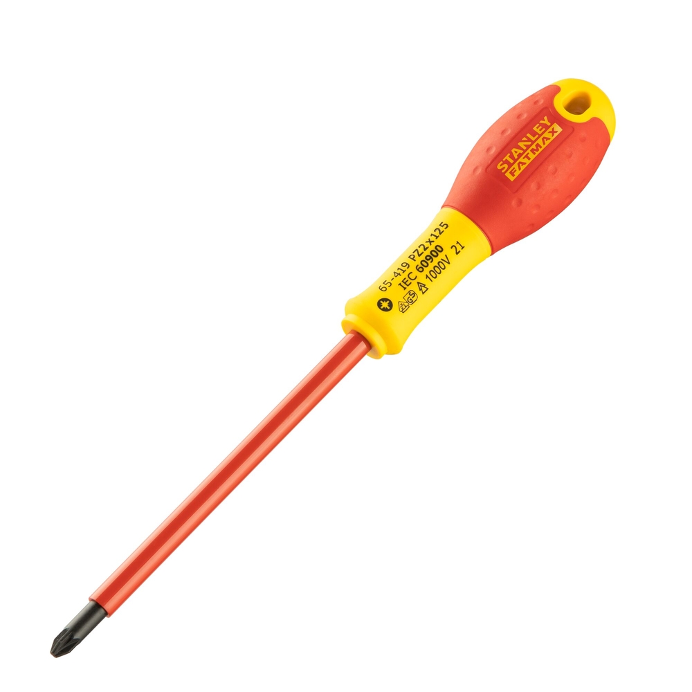 Tournevis Pozidriv isolé 1000 V PZ2 x 125 mm - Fatmax - 0-65-419 - STANLEY FATMAX