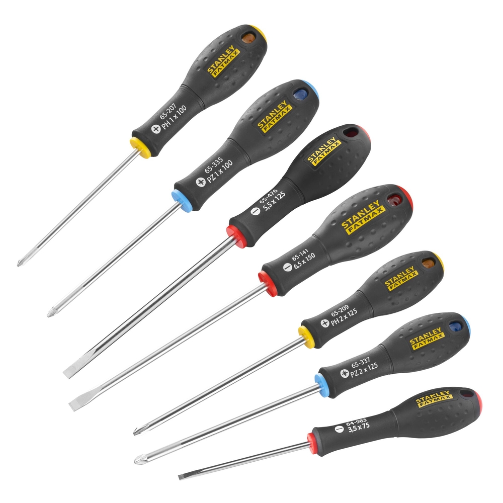 Tournevis d'électricien + mécanicien + Phillips + Pozidriv - 7 pièces - Fatmax - 0-65-438 - STANLEY FATMAX