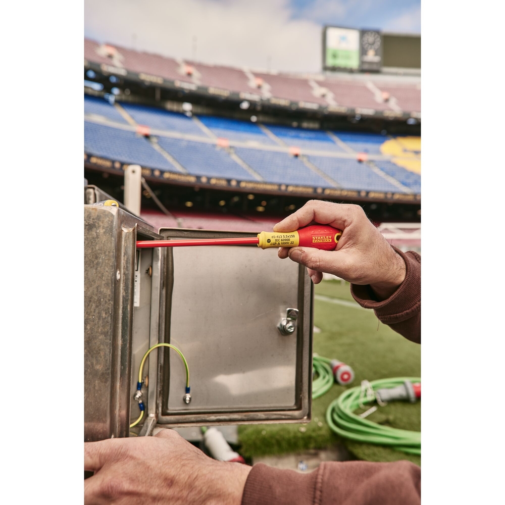 Tournevis isolés 1000 V d'électricien + Pozidriv + testeur - 6 pièces - Fatmax - 0-65-443 - STANLEY FATMAX