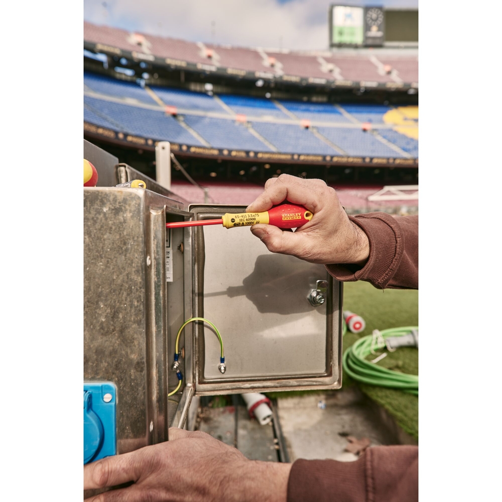 Tournevis isolés 1000 V d'électricien + Pozidriv + testeur - 6 pièces - Fatmax - 0-65-443 - STANLEY FATMAX