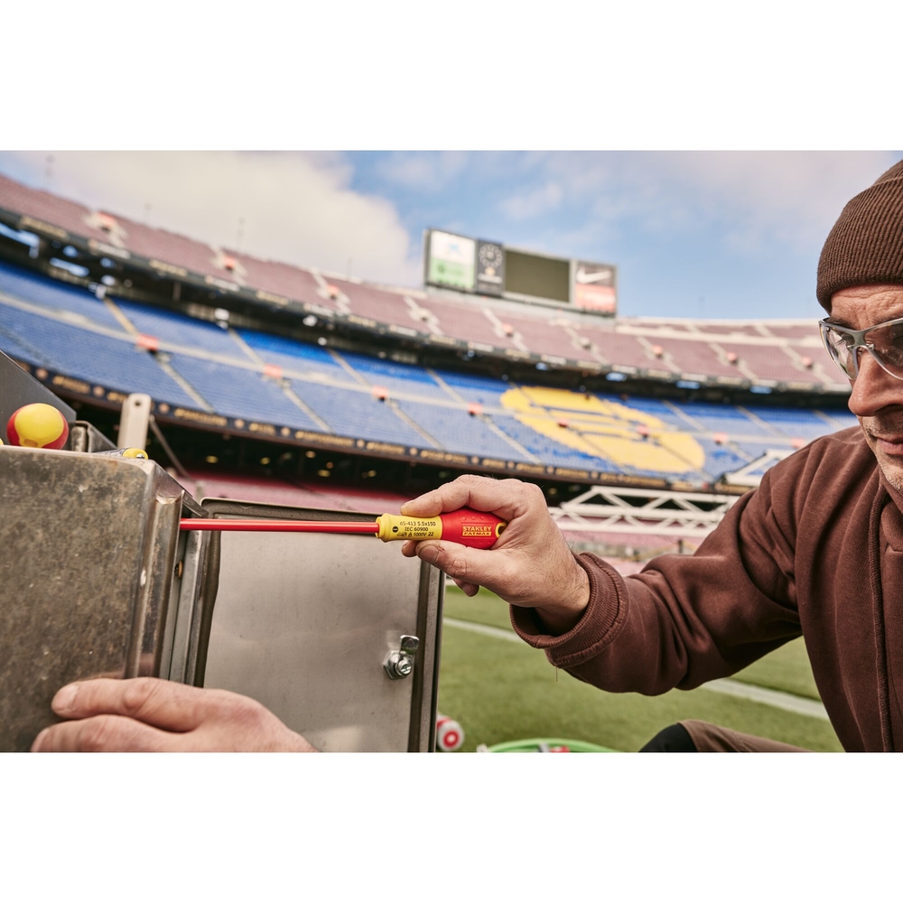 Tournevis isolés 1000 V d'électricien + Pozidriv + testeur - 6 pièces - Fatmax - 0-65-443 - STANLEY FATMAX