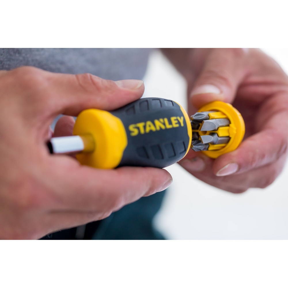 Tournevis porte-embouts boule bi-matière + 6 embouts - 0-66-357 - STANLEY