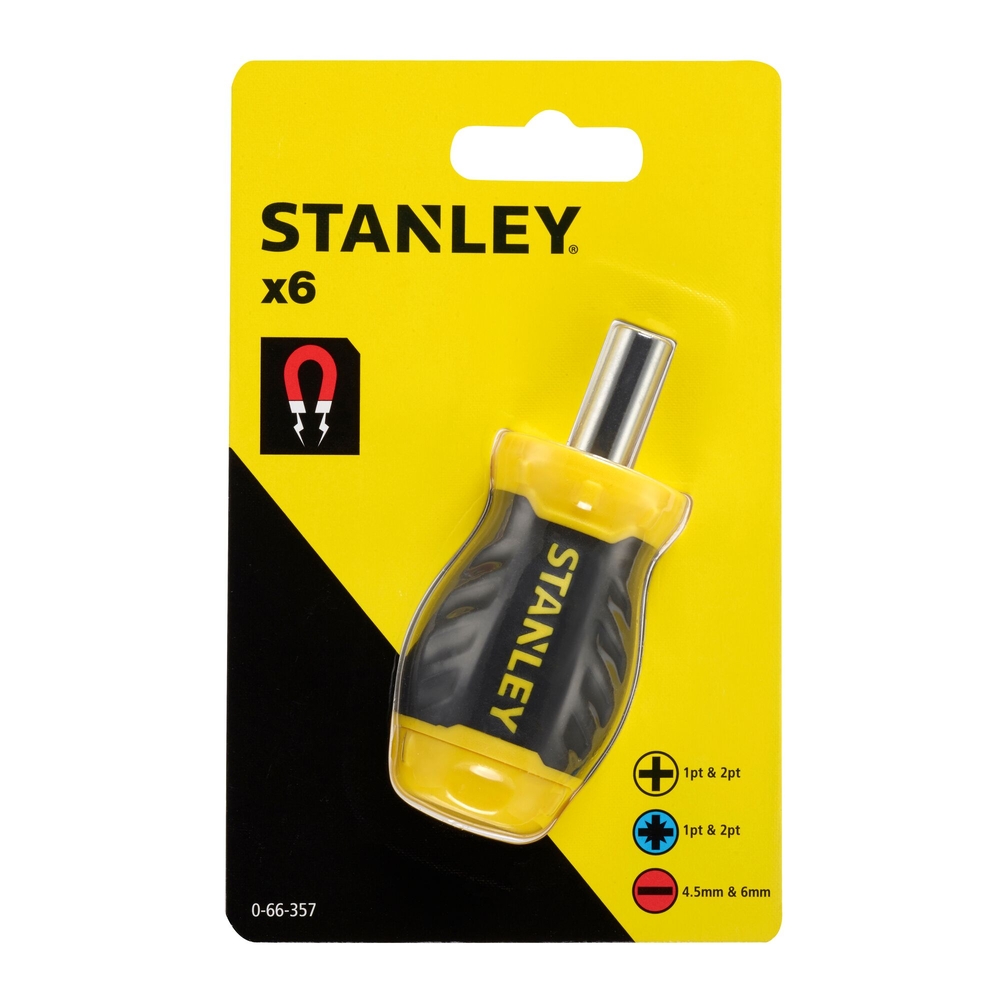 Tournevis porte-embouts boule bi-matière + 6 embouts - 0-66-357 - STANLEY