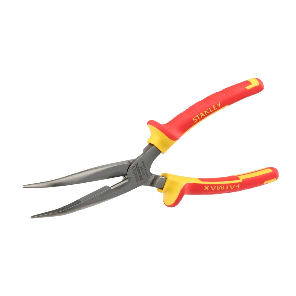 Pince à becs 1/2 ronds longs coudés 200 mm isolée 1000 V - 0-84-008 - STANLEY FATMAX