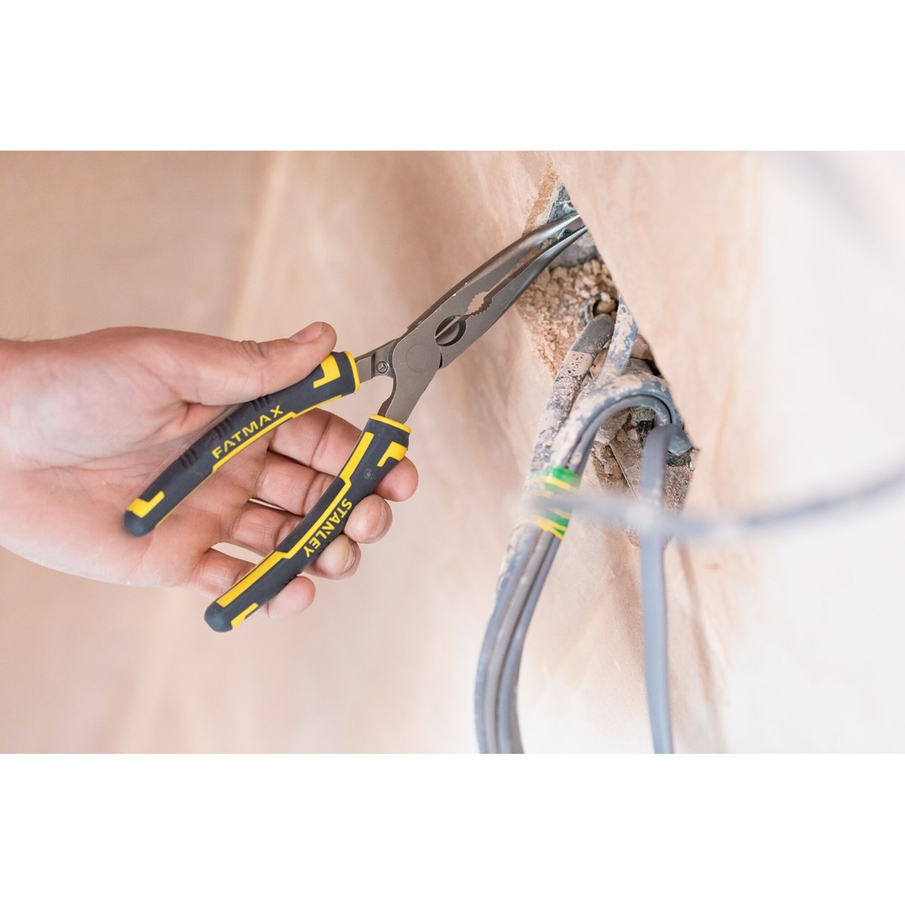 Pince à becs 1/2 ronds longs coudés 200 mm - Fatmax - 0-89-872 - STANLEY FATMAX