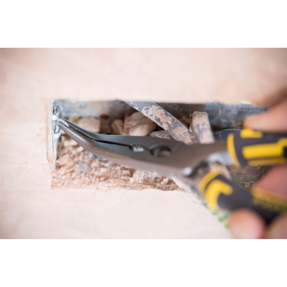 Pince à becs 1/2 ronds longs coudés 200 mm - Fatmax - 0-89-872 - STANLEY FATMAX