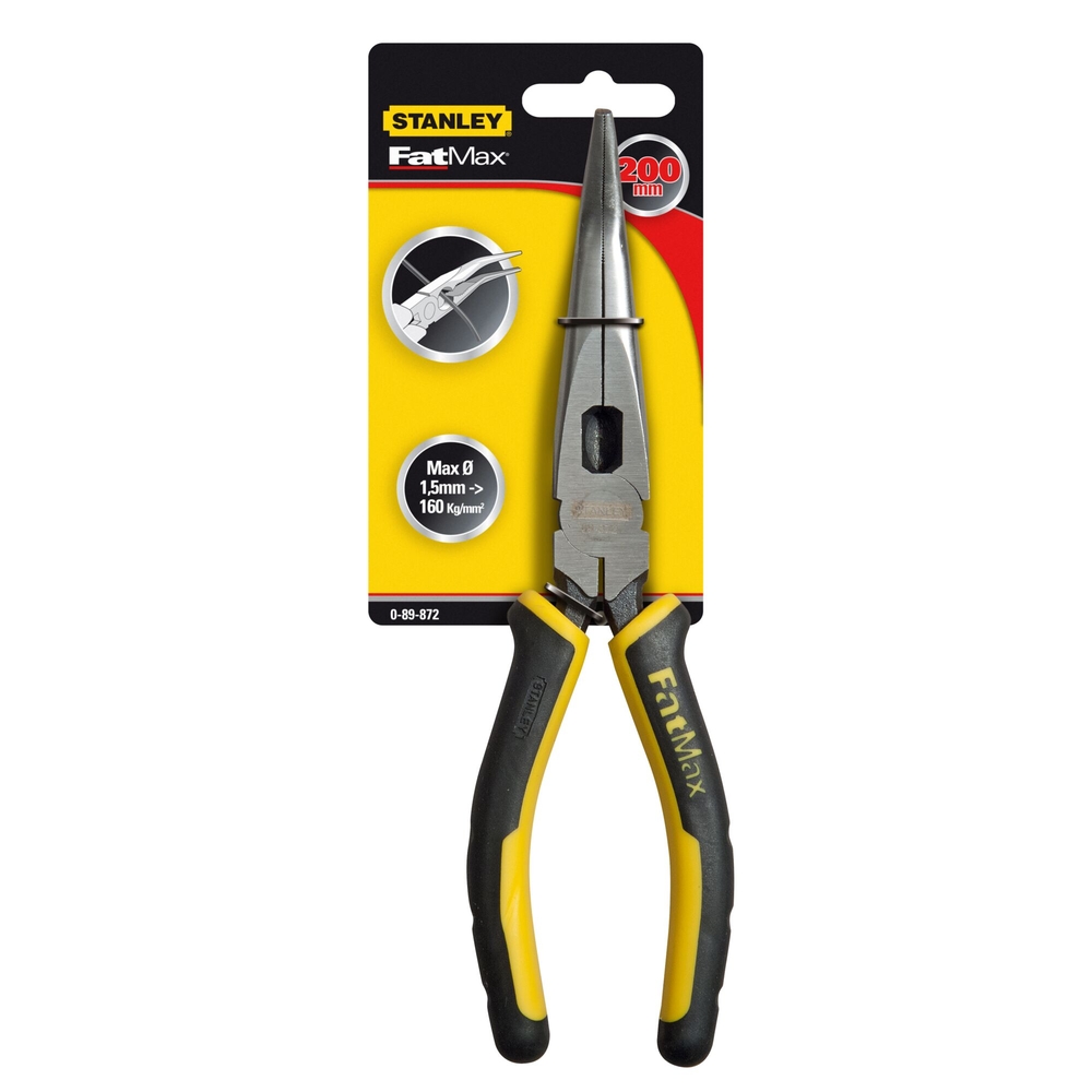 Pince à becs 1/2 ronds longs coudés 200 mm - Fatmax - 0-89-872 - STANLEY FATMAX