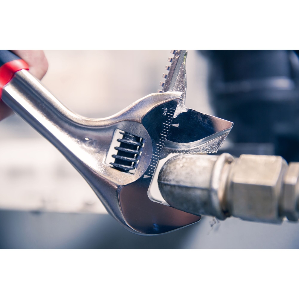 Clé à molette réversible manche métal 12