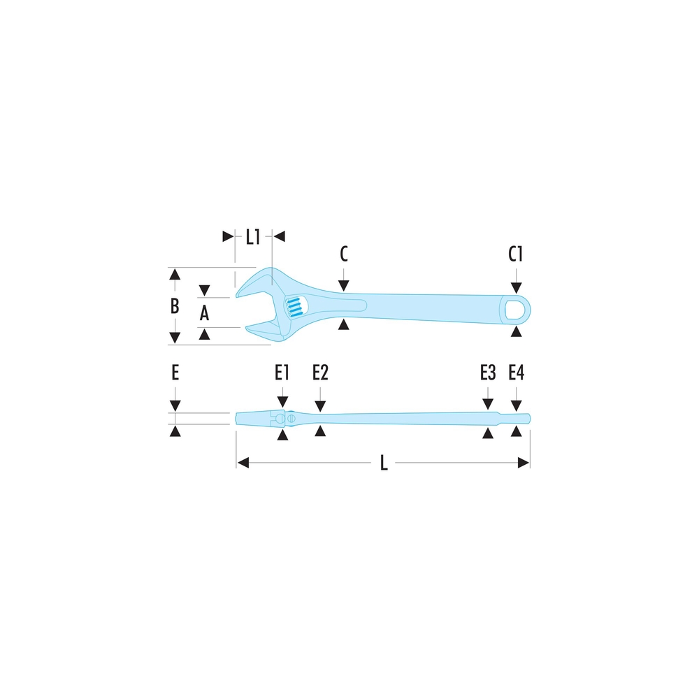 Clé à molette ajustable manche bi-matière 12