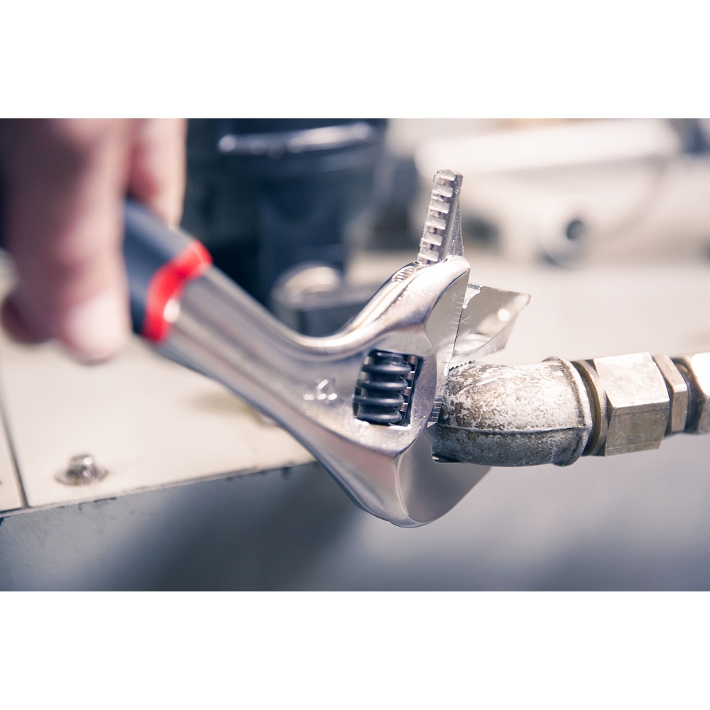 Clé à molette réversible manche métal 15