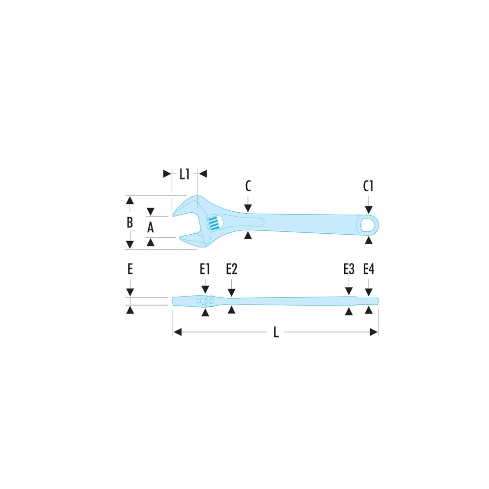 Clé à molette ajustable manche métal 4