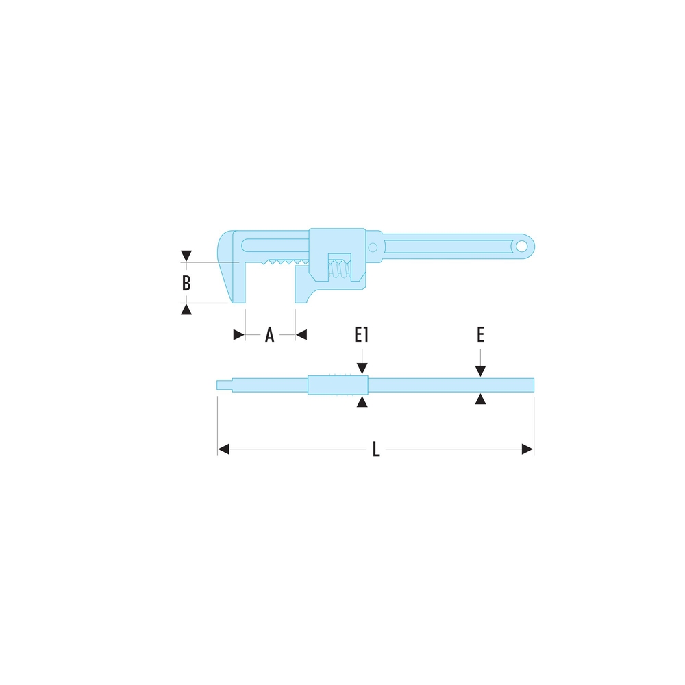 Clé à crémaillère 230 mm - Par 5 - FACOM - 105.230