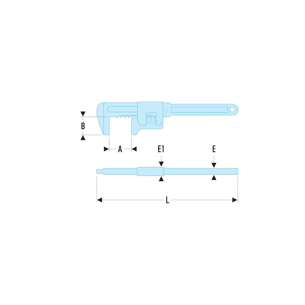 Clé à crémaillère 280 mm - Par 5 - FACOM - 105.280