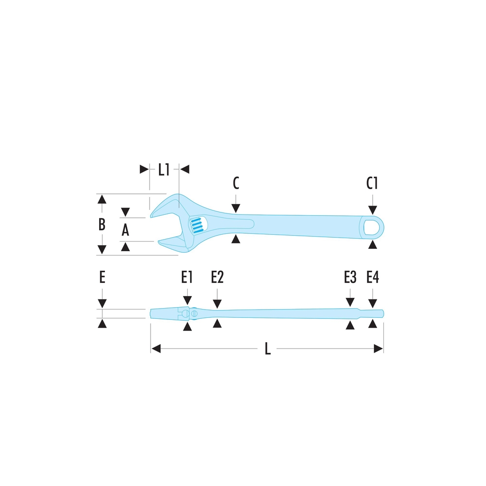 Clé à molette phosphate 12 - Par 5 - FACOM - 113A.12T