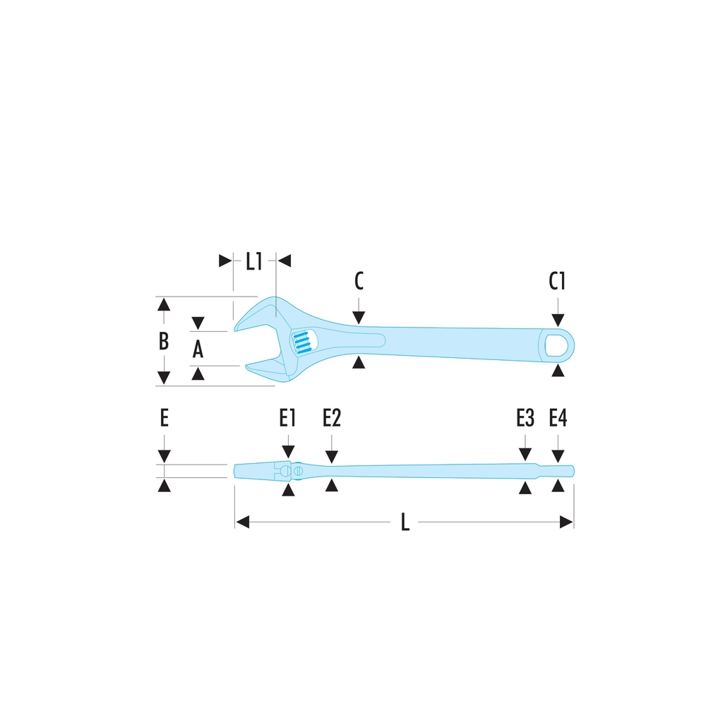 Clé à molette chromée 6