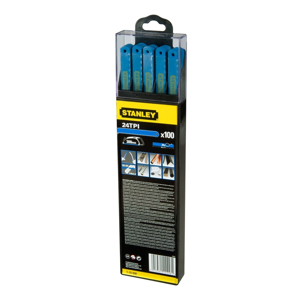 Lames de scie à métaux - boite 100 lames HSS bi-métal laser 10 dents - 1-15-558 - STANLEY