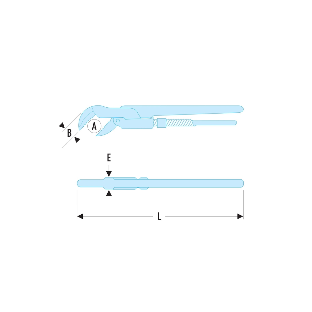 Clé modèle suédois denture en S 45° Ø 49 mm - FACOM - 121A.1P1/2