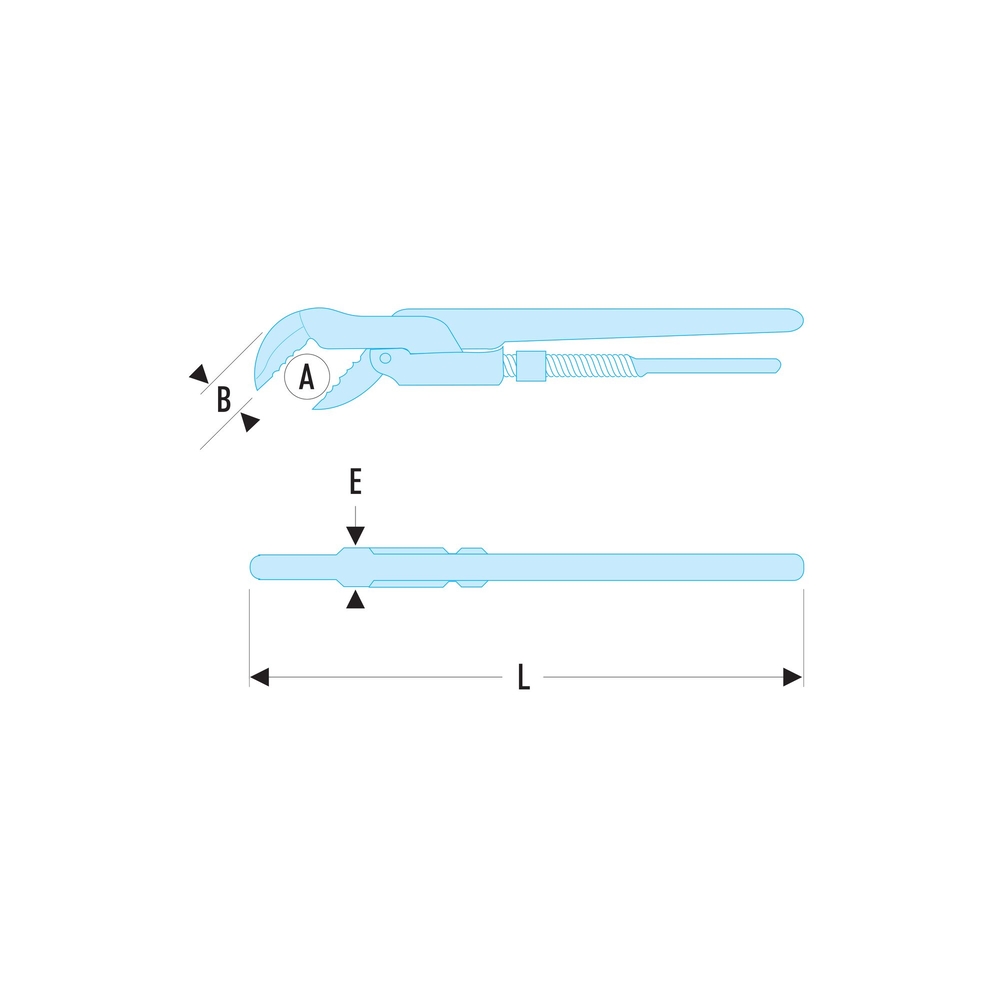 Clé modèle suédois denture en S 45° Ø 34 mm - FACOM - 121A.1P