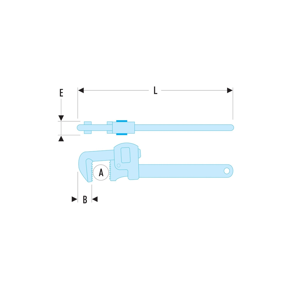 Clé modèle Stillson acier 76 mm - Par 5 - FACOM - 131A.24