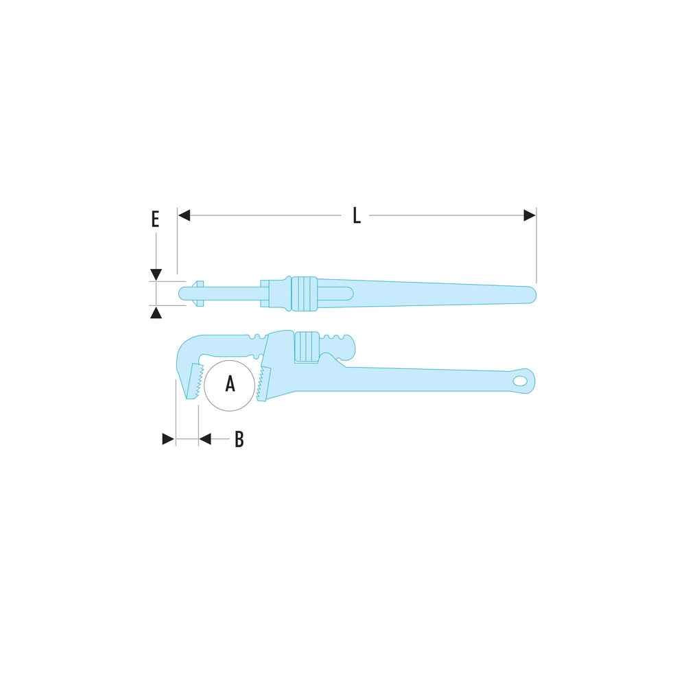 Clé modèle Américain alliage léger 90° 140 mm - FACOM - 133A.36