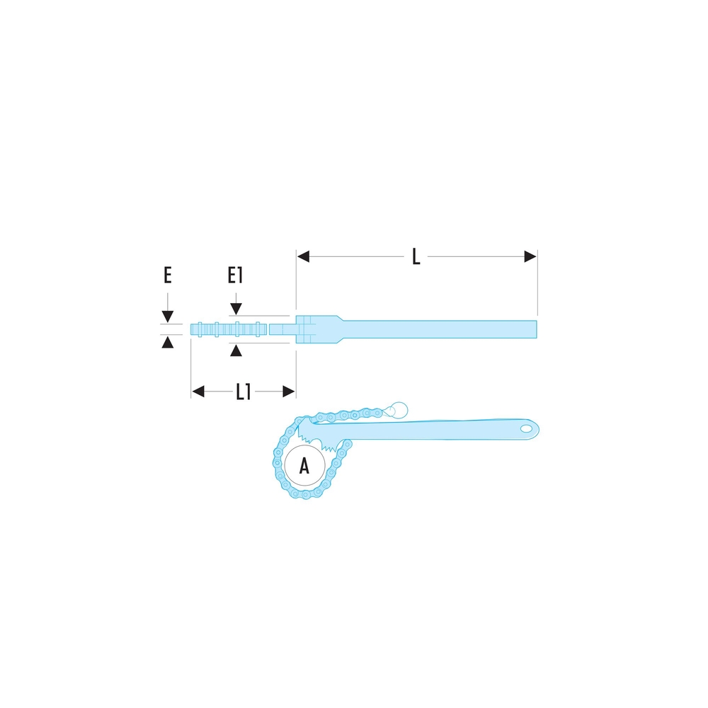 Clé à chaîne modèle double effet - FACOM - 136C.4