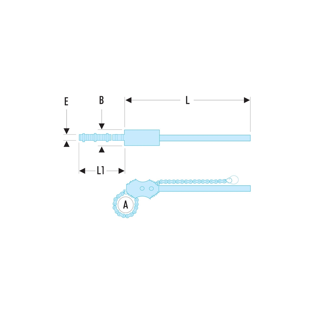 Clé à chaîne modèle puissance 50-90 mm - FACOM - 137B.2P1/2
