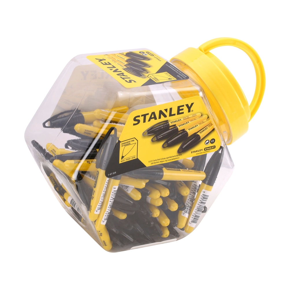 Marqueurs mini noirs pointe fine - container 72 pièces - 1-47-324 - STANLEY