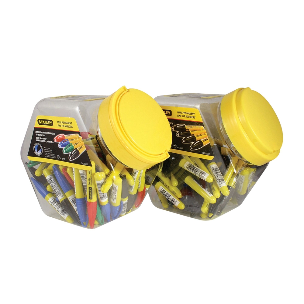Marqueurs mini noirs pointe fine - container 72 pièces - 1-47-324 - STANLEY