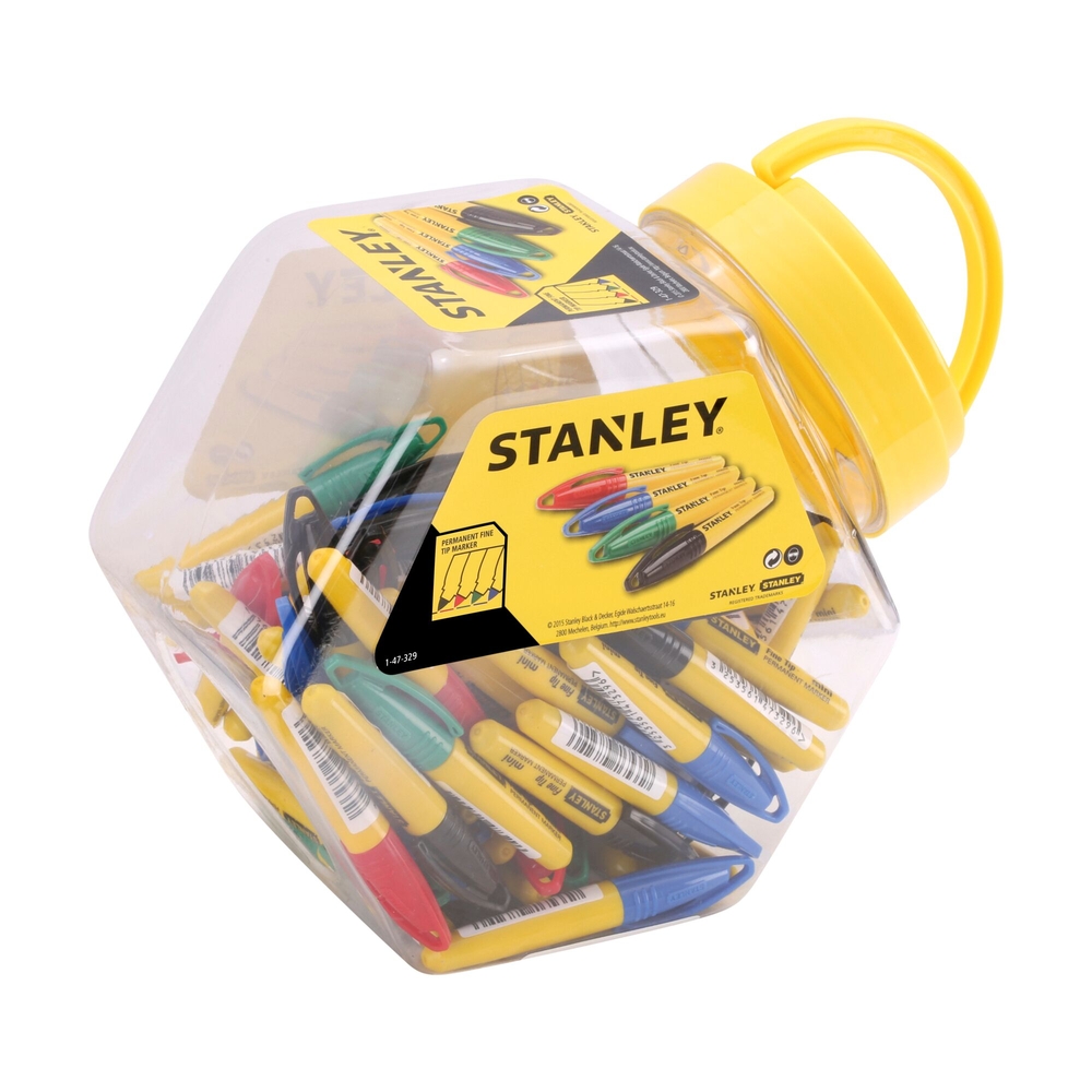 Marqueurs mini 4 couleurs pointe fine - container 72 pièces - 1-47-329 - STANLEY