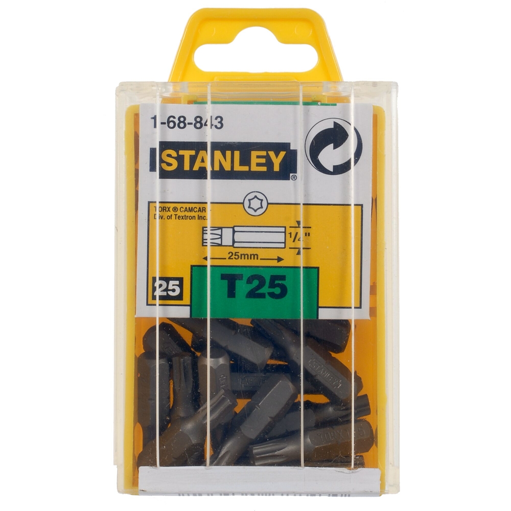 Embouts de vissage Torx T25 25 mm - 25 pièces - 1-68-843 - STANLEY