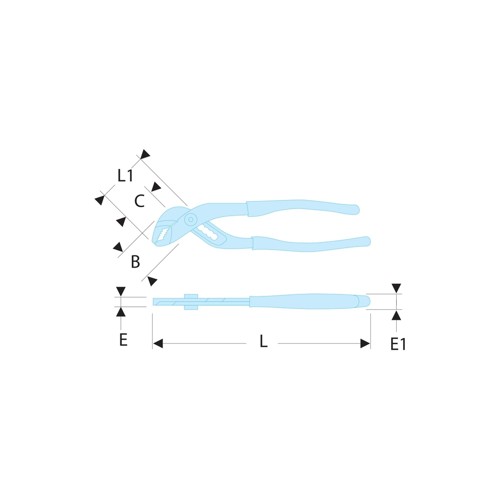 Pince multiprise standard 300 mm - Par 5 - FACOM - 170A.30