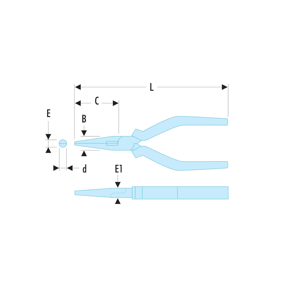 Pinces demi-rondes becs longs 200 mm SLS - FACOM - 185.20CPESLS
