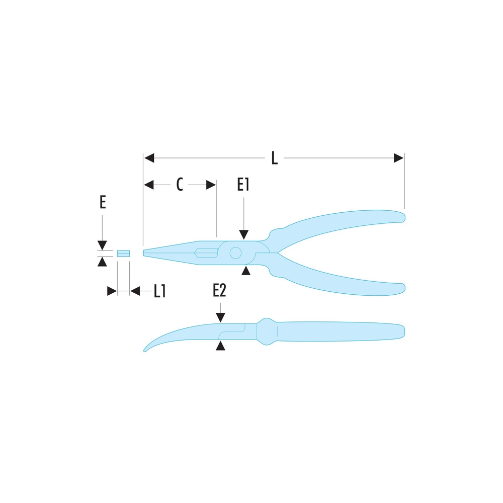 Pinces demi-rondes becs coudés courts 160 mm SLS - FACOM - 195.16CPESLS