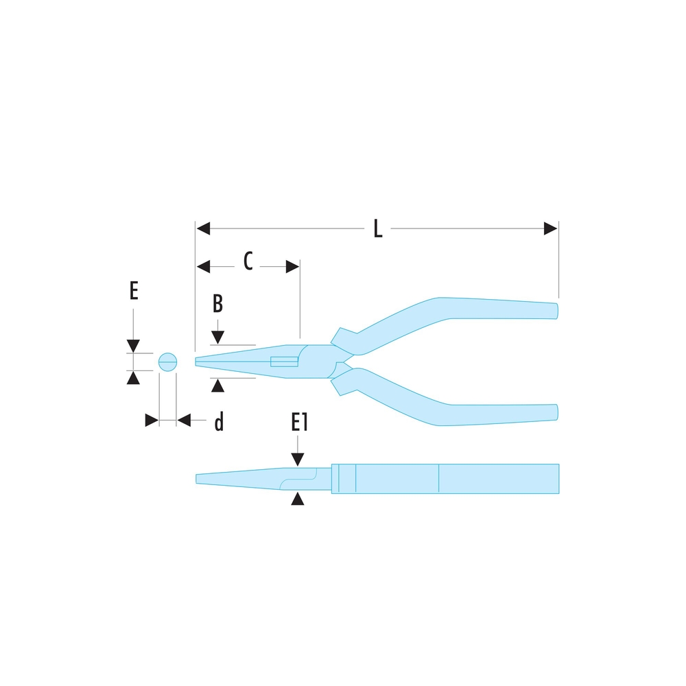 Pince demi-ronde becs coudés longs - SLS - FACOM - 195.20CPESLS