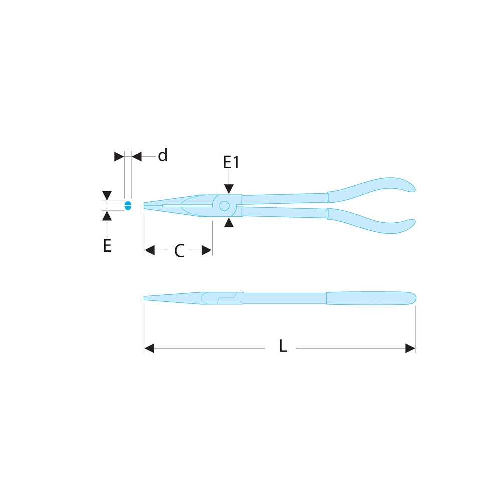 Pinces extra longues 340mm coudée 45° - FACOM - 195.34L