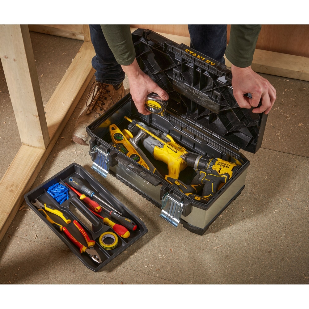 Boite à outils bi-matière galvanisée 51 cm  - 1-95-618 - STANLEY